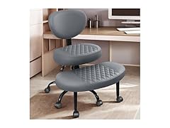 AtHope Ergonomic Cross Legged Office Chair with Wheels - Adjustable Height for Meditation, ADHD Desk & Yoga - Wide Criss Cross Design with Lumbar Support, Kneeling Chair - Dark Gray (Open Box)