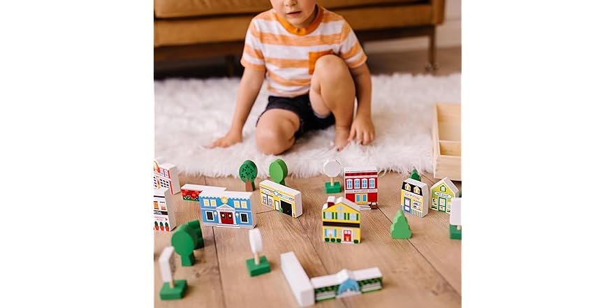 Melissa & Doug Wooden Town Play Set
