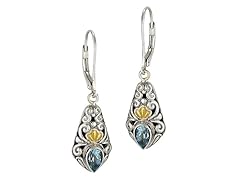 Pentagon Gemstone Leverback Earrings