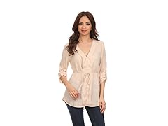 Miley & Molly Belted Chiffon Blouse