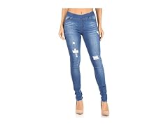 Jvini (3X-Large) Women's Pull-On Ripped Pants