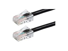 Monoprice Cat5e 25ft Black Patch Cable UTP 24AWG 350MHz Pure Bare Copper RJ45 Zeroboot Series Ethernet Cable