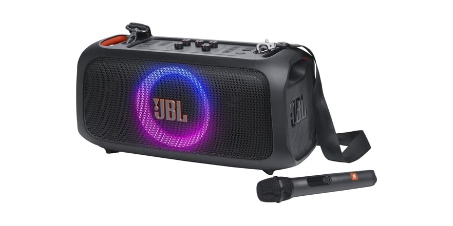 JBL PartyBox On-The-Go Essential Portable Party Speaker with Wireless Mic (Grade A Refurbished)