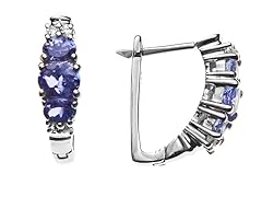 SS Tanzanite & White Topaz Earrings