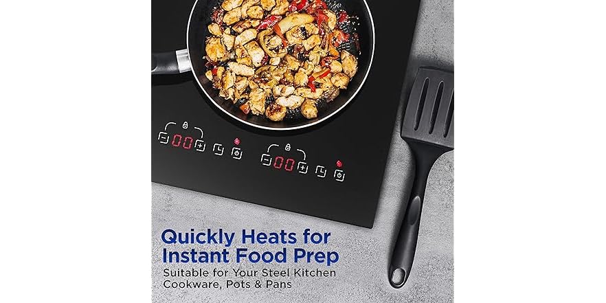 NutriChef PKSTIND59Dual Induction Cooktop (Open Box)