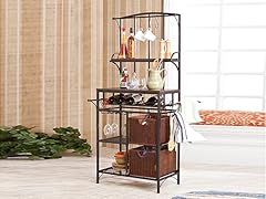 Metal & Rattan Storage Rack