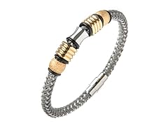 Grey & Silver Braided Wire Bracelet