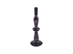 Elements 3.35x3.35x1.18 Inch Navy Glass Taper Candleholder