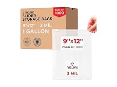 Paclord 1 Gallon 9" x 12" Slider Zip Poly Bags, Pack of 300 