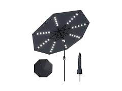 GarveeLife 10 ft Patio Umbrella with Solar Lights