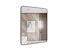 SNUGACE Black Metal Framed Mirror Rectangle