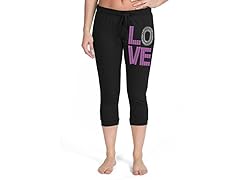 "LOVE" French Terry Capri, Black