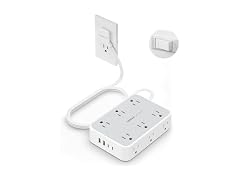 TESSAN 10ft Cord Power Strip (12 Outlets, 4 USB)