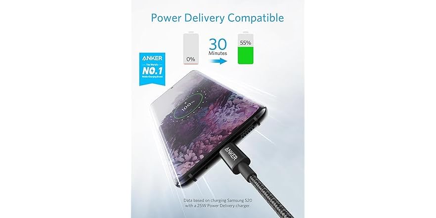 Anker 60W USB-C Fast Charging Cable 6 Feet – 2 or 4 Pack Options - Image 2