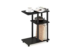 Furinno Turn-N-Tube C Shaped Side Table with Casters
