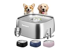 Pawtners W0766 Dog Water Bowl No Spill Sliver