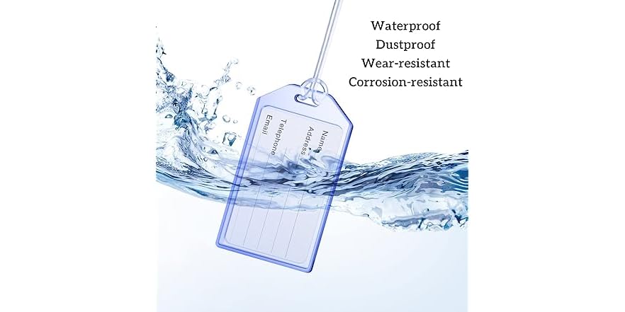 Clear Heavy Duty Luggage Tags (60 Pack)