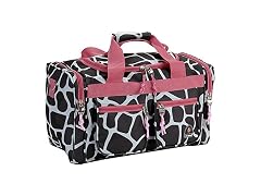 Rockland 19" Polyester Duffel Bag, Pink Giraffe