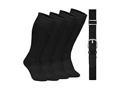 4 Pairs Baseball Socks & Belt Combo Set