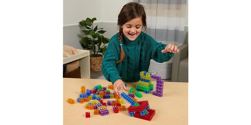 Excellerations Translucent Grid Linking Cubes - 200 Pieces