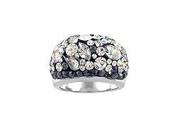 White Gold Plated Multi Crystal Ring- Pick Size