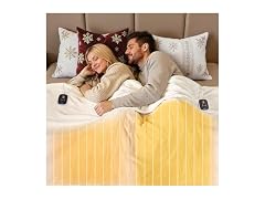 WOOMER White Heated Blanket King Size 100" x 90"