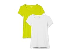 Womens SlimFit CapSleeve Scoop Neck Tee 2Pk (M)