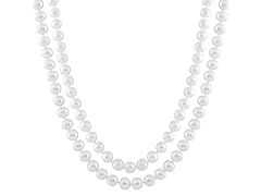 Double White Pearl Necklace