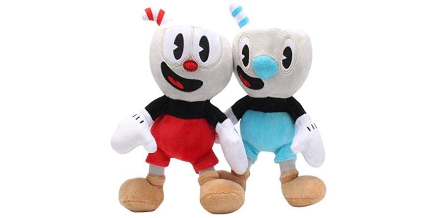 2pcs Cuphead Plush Mugman Game Doll Toy