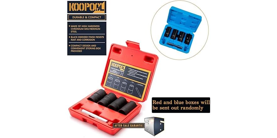 Aazon.co: Twist Socket Set 6 Pcs, Lug Nut Reover, Bolt Nut Extractor Set, Etric 17-22