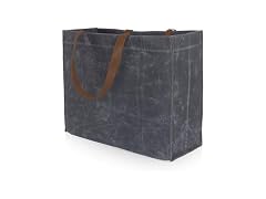 PICNIC TIME Market Waxed Canvas Tote with Leatherette Handles