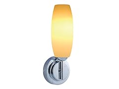 1-Light Amber Glass Satin Nickel Wall Sconce