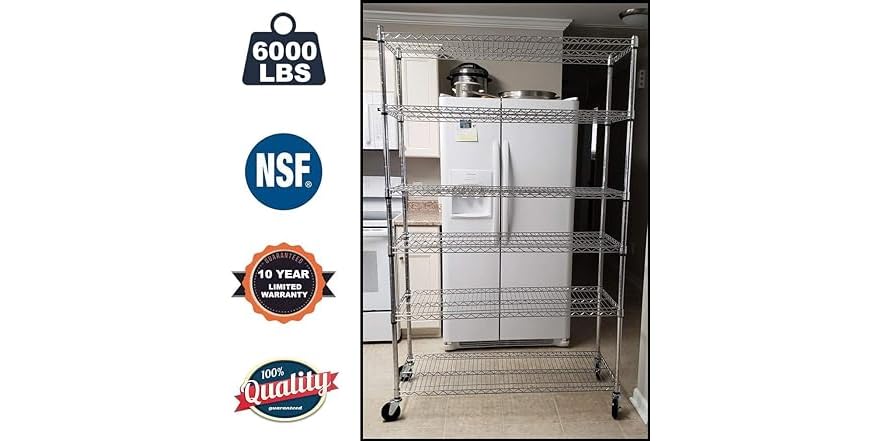 G6000 Racks 6000 LBS 6 Tier Wire Shelving Rack