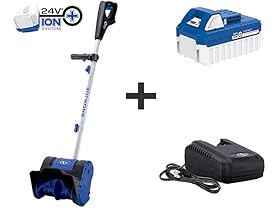 Snow Joe 24V-SS10 10″ Cordless Snow Shovel Kit with 4-Ah Battery and Quick Charger