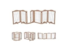 Arf Pets Dog Gates With metal 6 Panels Walnut