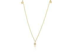 PAJURE 14k Stone Diamond Charm Necklace