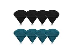MMQ 8 Pieces Triangle Powder Puff Black and Peacock