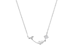 Moissanite Diamond Dolphin Necklace