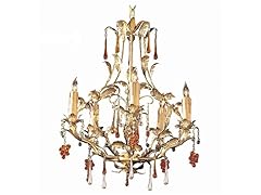 5-Light Chandelier, Gold Leaf