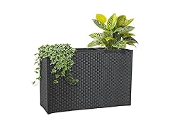 Sunnydaze 3-Section Tall Wicker Planter Box