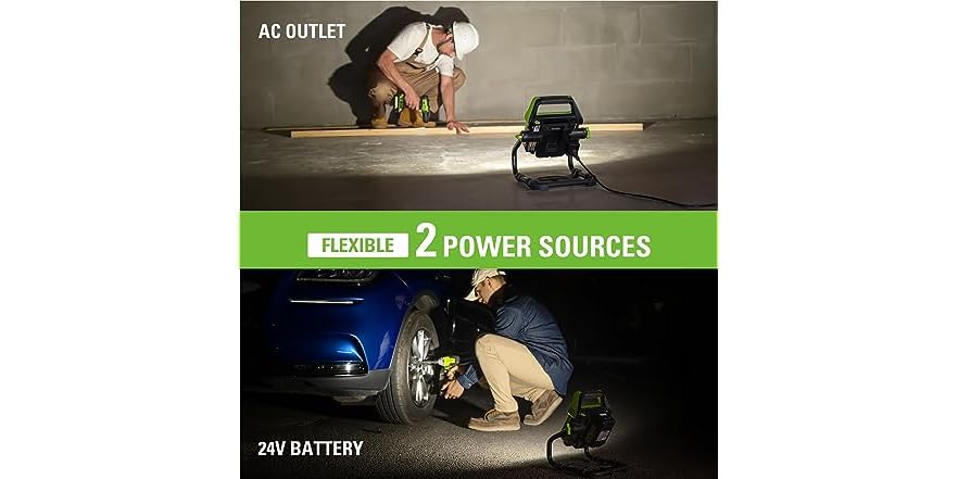 Greenworks 24V (AC/DC) 2000-Lumen Work Light kit