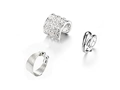 Sterling Silver 3 Pack Ring Set