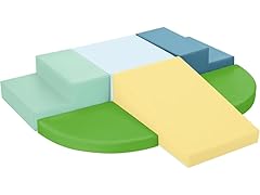 6-PC Soft PU Leather Climbing Blocks, Blue/Green