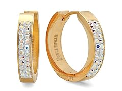 Ladies 18k Gold Plated SW Huggie Earrings