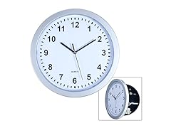Silver Wall Clock with Hidden Safe