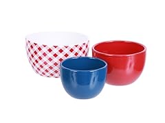 Red Ceramic Nested Bowls - Set of 3