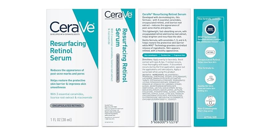 CeraVe Resurfacing Retinol Serum, 2 Pack