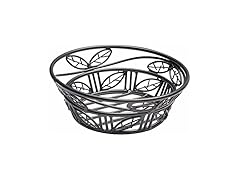  Wrought Iron Bread Basket w/Leaf Design