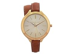 Michael Kors Women's MK2256 Runway Luggage Leather Watch