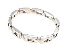 Blackjack Jewelry Gold/Steel S.Steel Link Bracelet